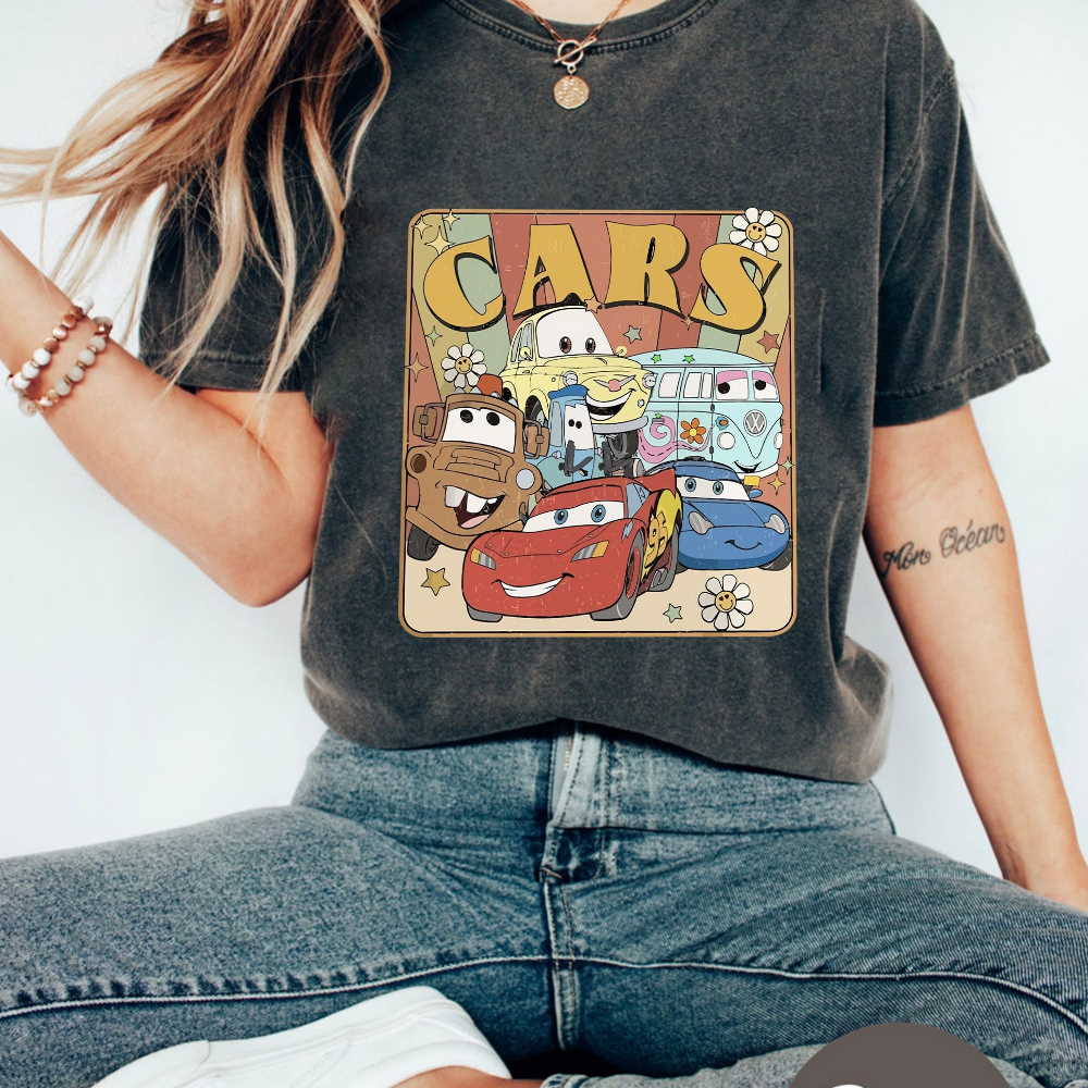 Retro Disney Cars Lightning McQueen And Friends Kids Shirt