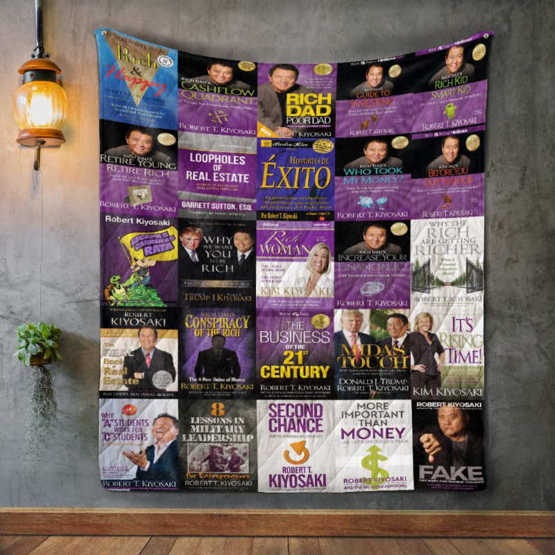 Robert Kiyosaki Books 3D Customized Quilt Blanket