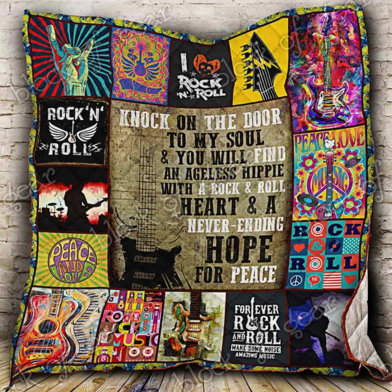 Rock And Roll Withhippie Soul 3D Quilt Blanket