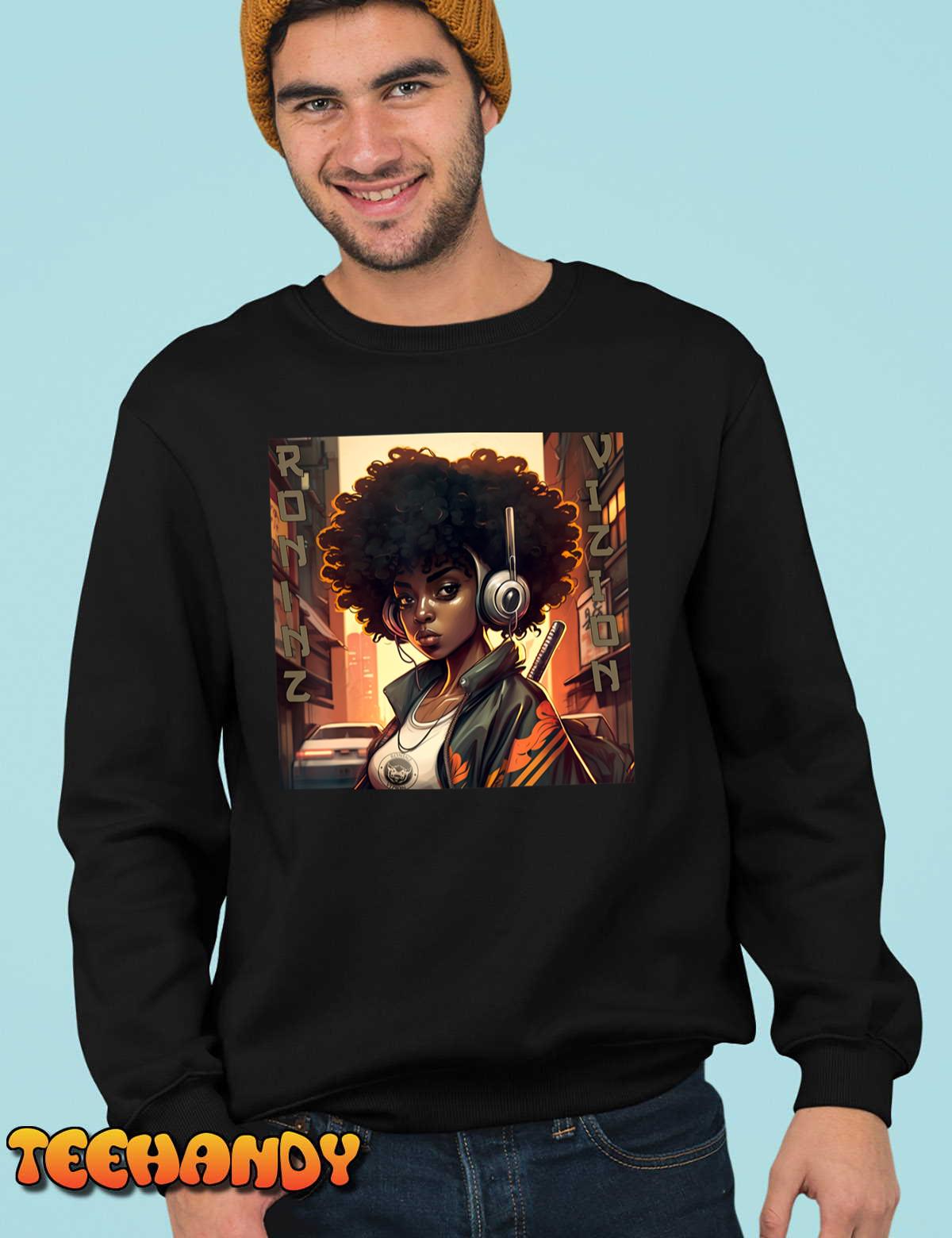 RoninzVizion Retro Hiphop Samurai Nubian Queen T-Shirt