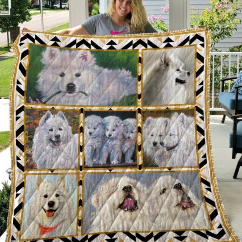 Samoyed 3D Customized Quilt Blanket