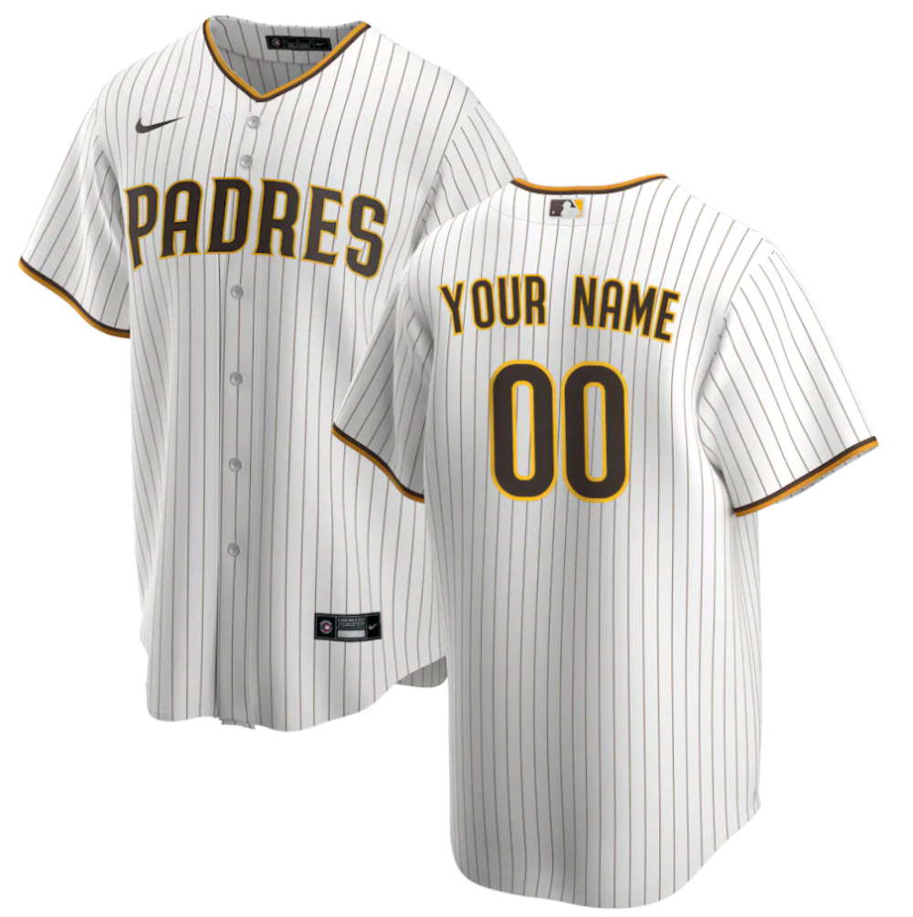 San Diego Padres White Home Replica Custom Jersey