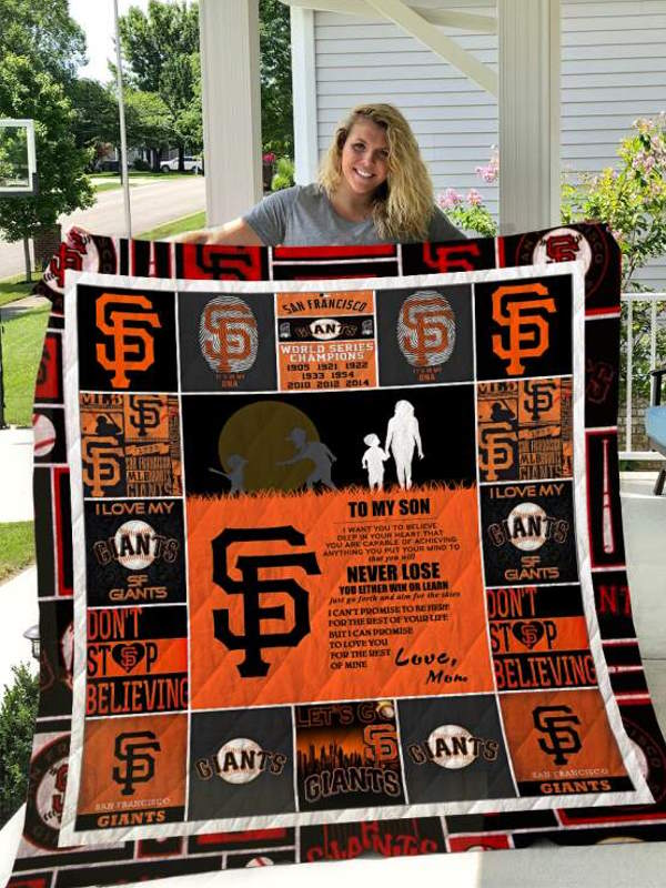 San Francisco Giants To My Son Love Mom 3D Quilt Blanket