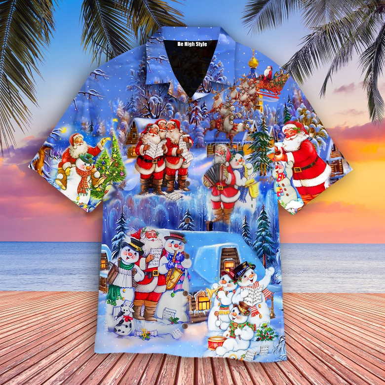 Santa And Snowman Best Friends Christmas Hawaiian Shirt