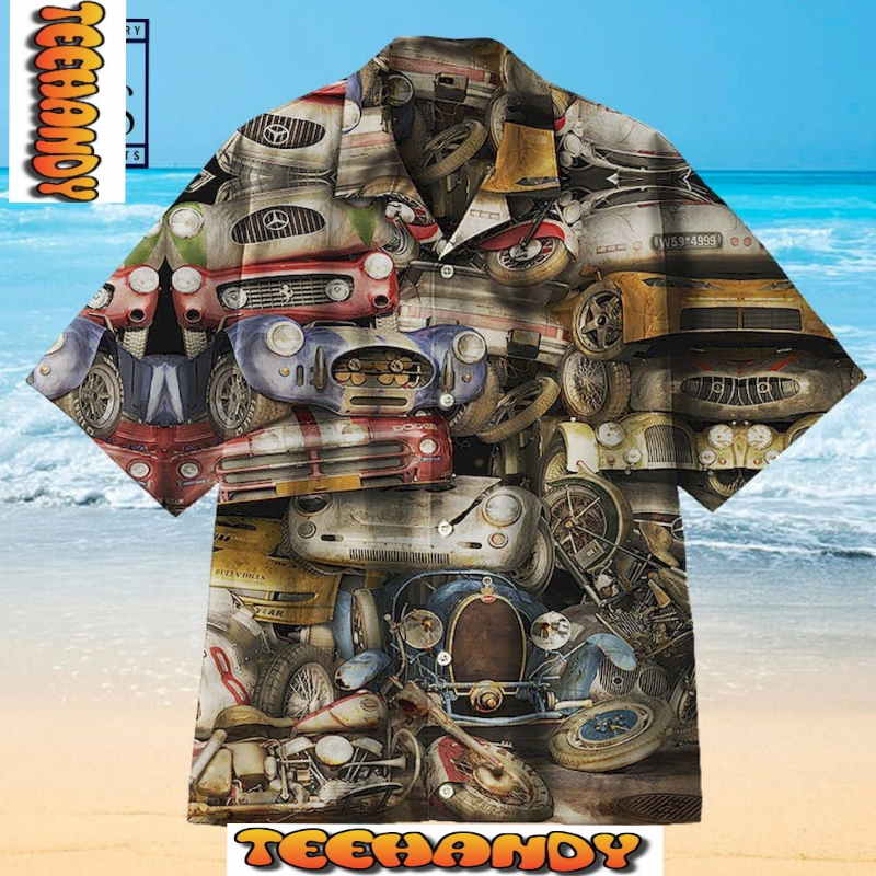 Scrapped Classic Car Hawaiian Shirt