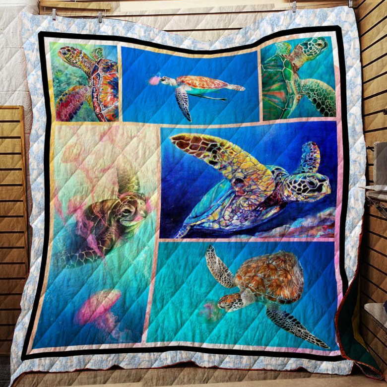 Sea Turtle  Customize Quilt Blanket