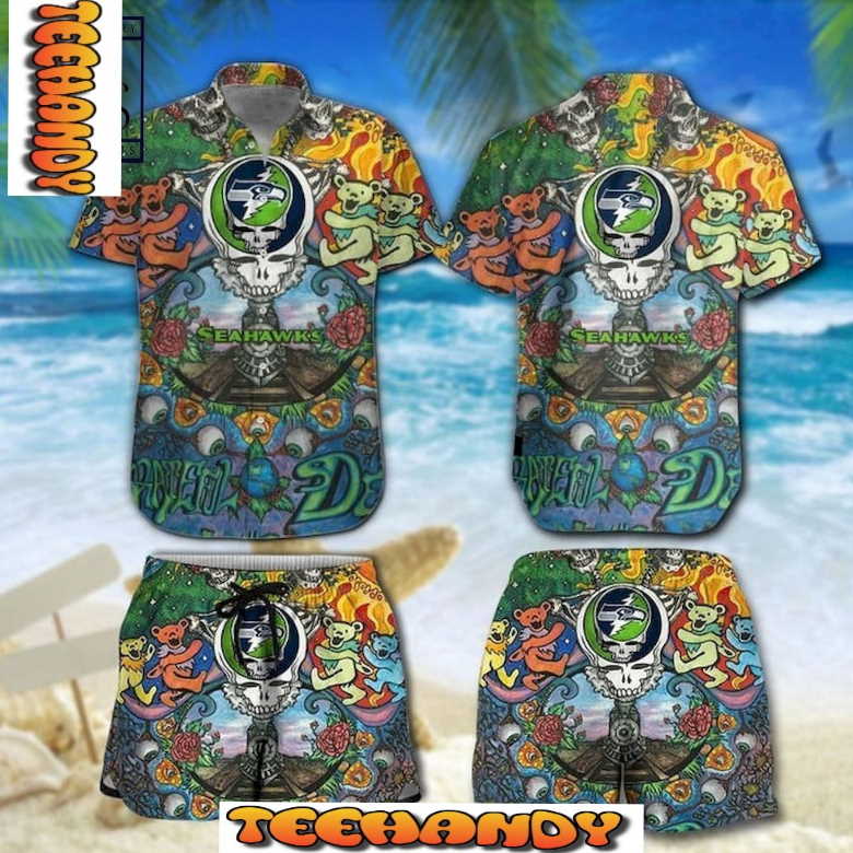 Seattle Seahawks Grateful Dead NFL Hawaii Shirt And Shorts