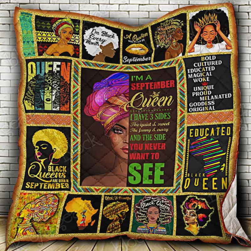 September Black Queen 3D Quilt Blanket