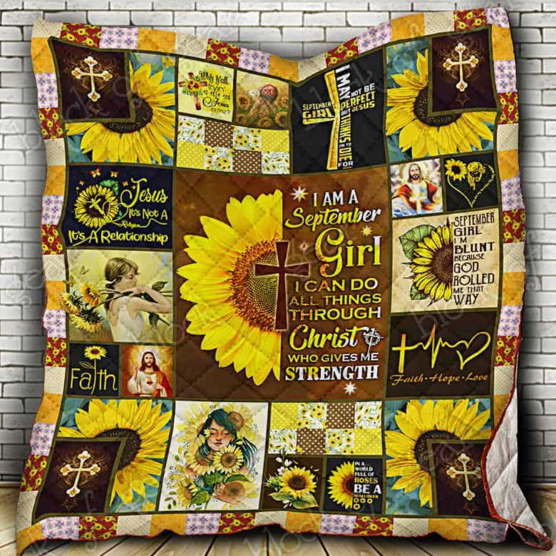 September Girlower 3D Quilt Blanket