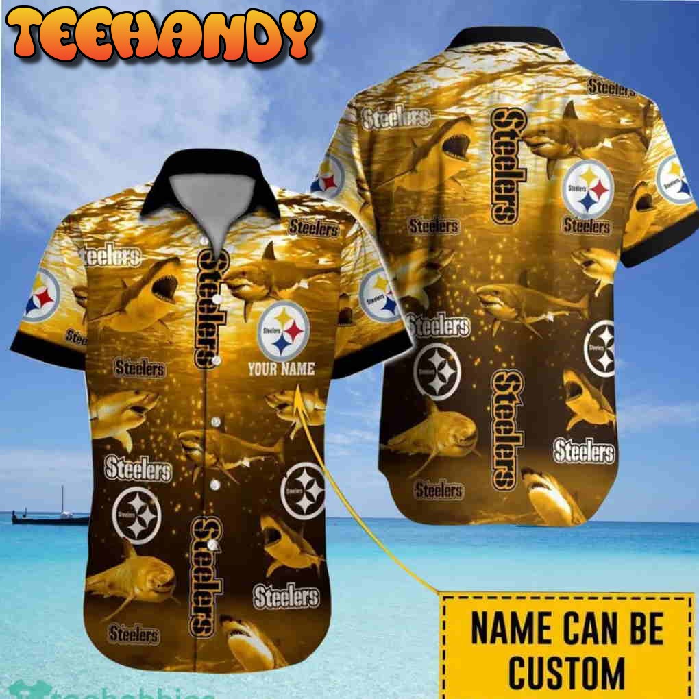 Shark Pittsburgh Steelers NFL Aloha Hawaiian Shirt