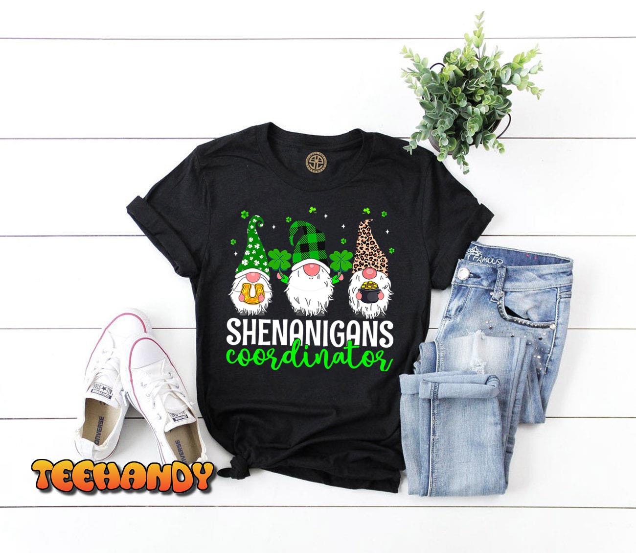 Shenanigans Coordinator St Patricks Day Gnomes Green Proud T-Shirt