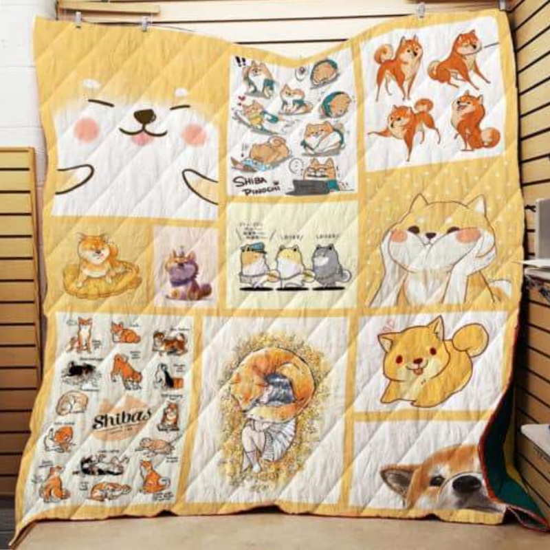 Shiba Inu Kawaii 3D Customized Quilt Blanket