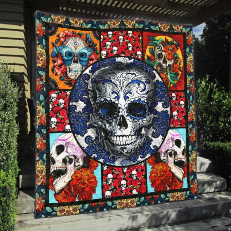 Skull Be With You Chrismas Gift 3D Quilt Blanket