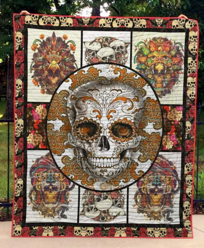 Skull Day 3D Customized Quilt Blanket