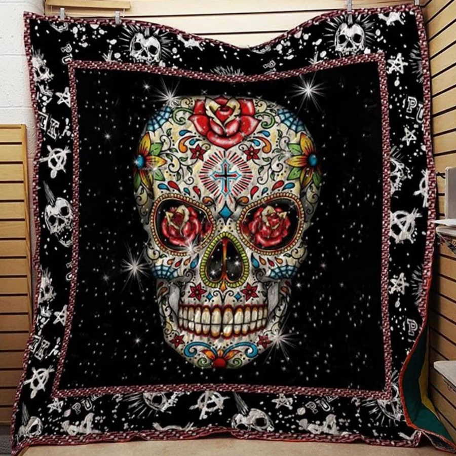 Skull Galaxy Skull 3D Quilt Blanket