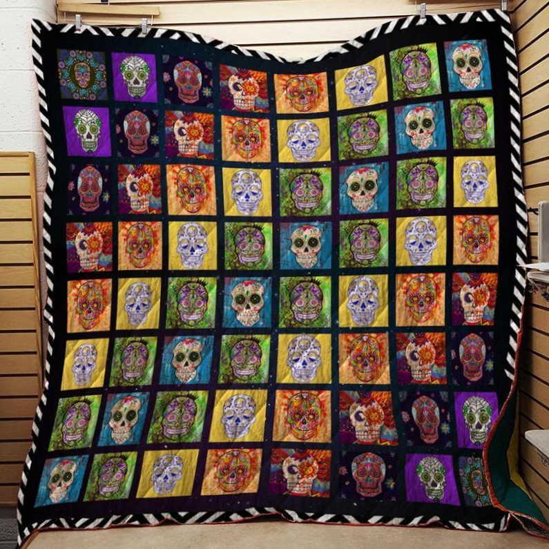 Skull Oo Customize Quilt Blanket