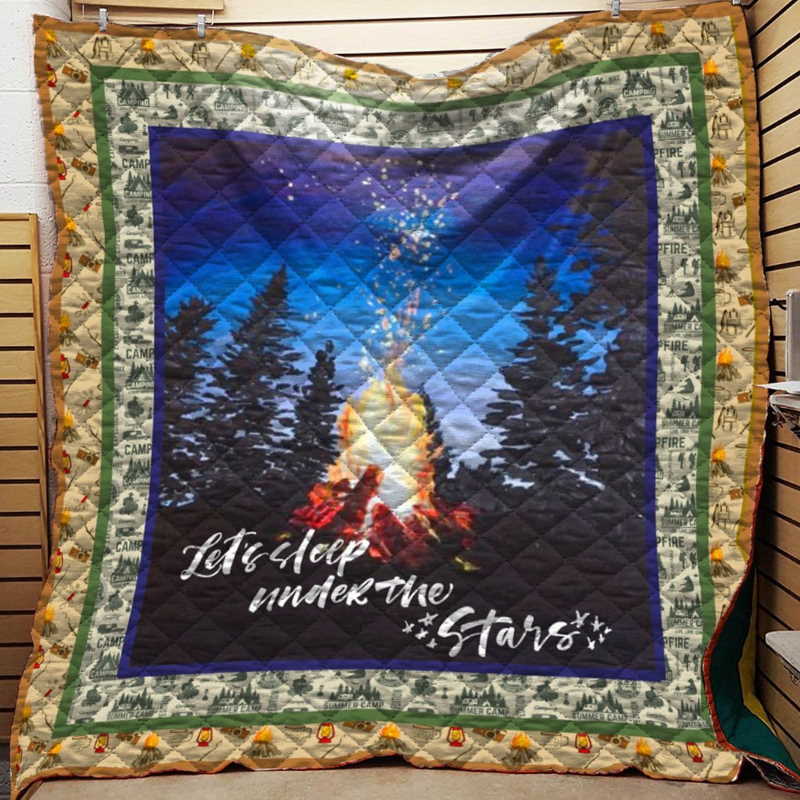 Sleep Under Stars Camping 3D Customized Quilt Blanket