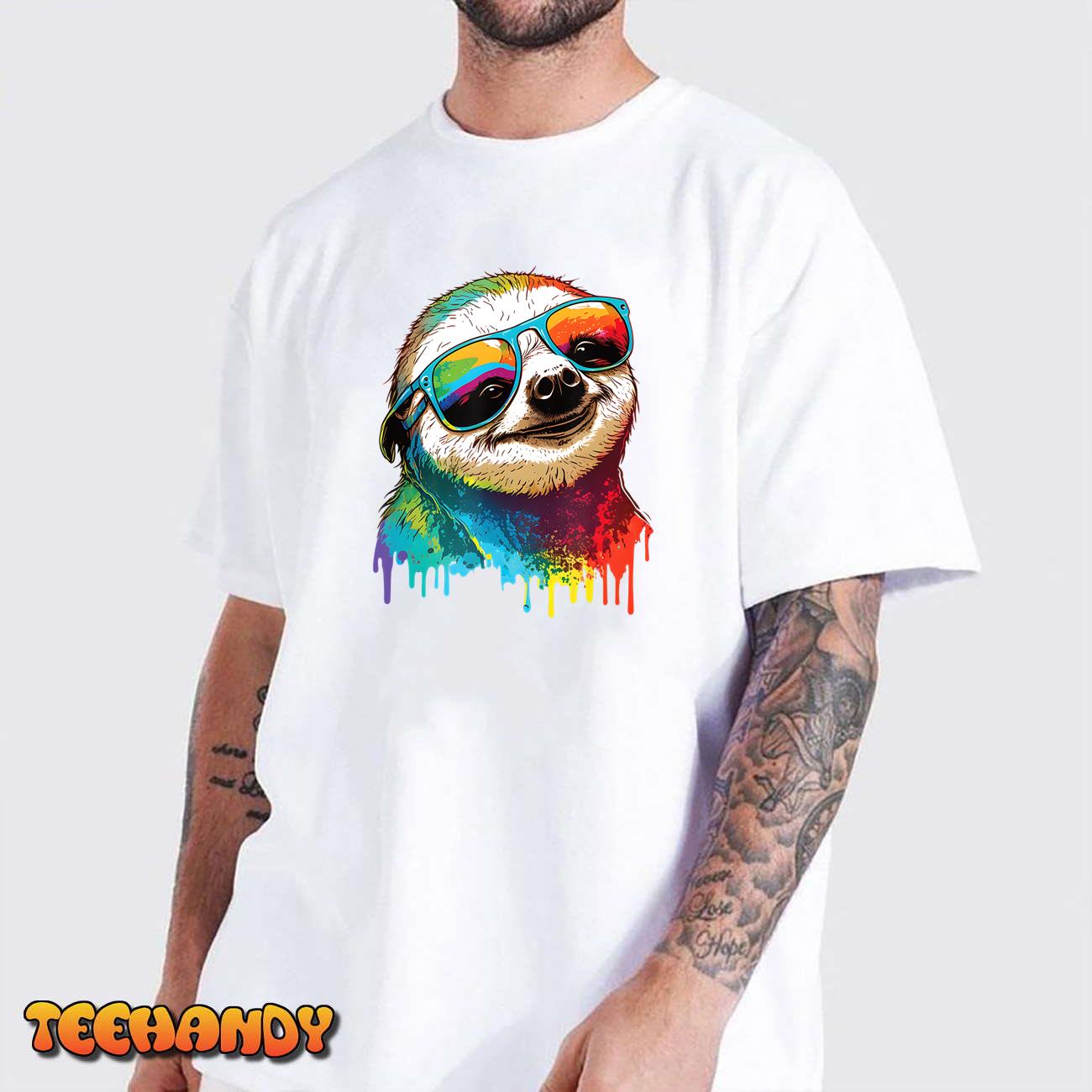 Sloth Colorful Sloth Outfit Mens Sloth Lover T-Shirt