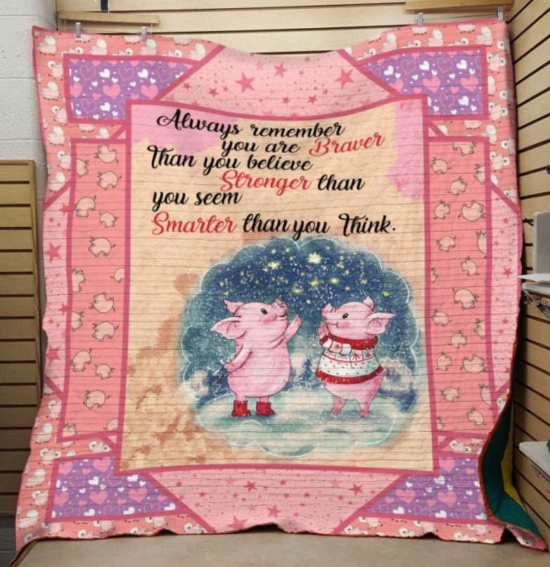 Smarter Than You Think Pig 3D Customized Quilt Blanket