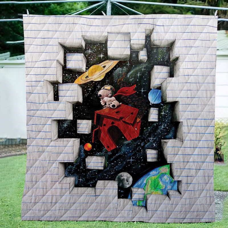 Snoopy 3D Customize Quilt Blanket