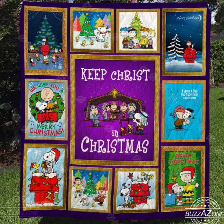 Snoopy Keep Christ In Christmas 3D Quilt Blanket