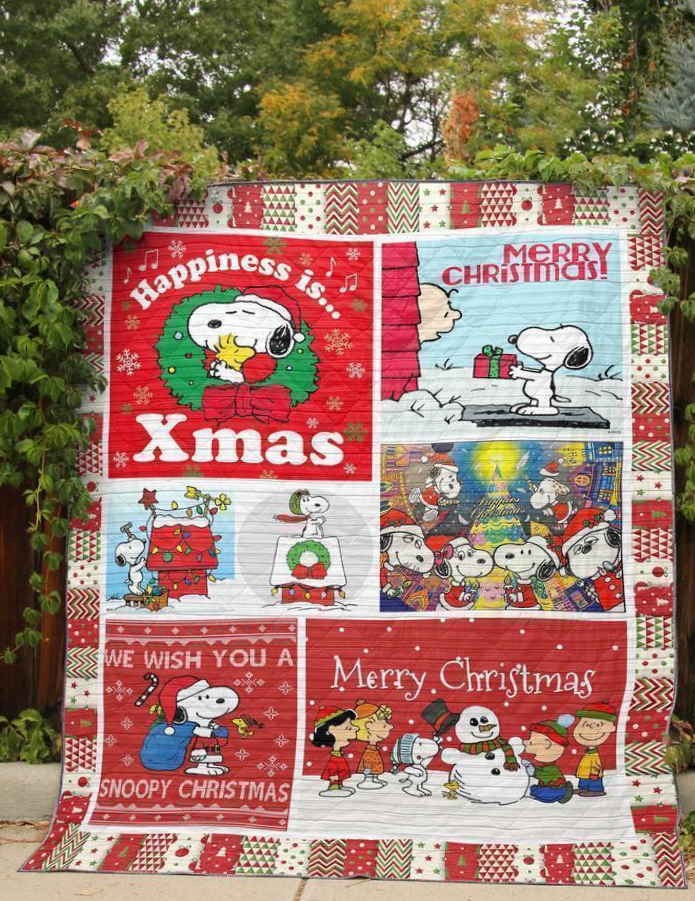 Snoopy Xmas Customize Quilt Blanket