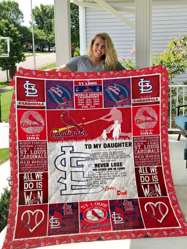 St. Louis Cardinals To My Daughter Love Dad Quilt Blanket