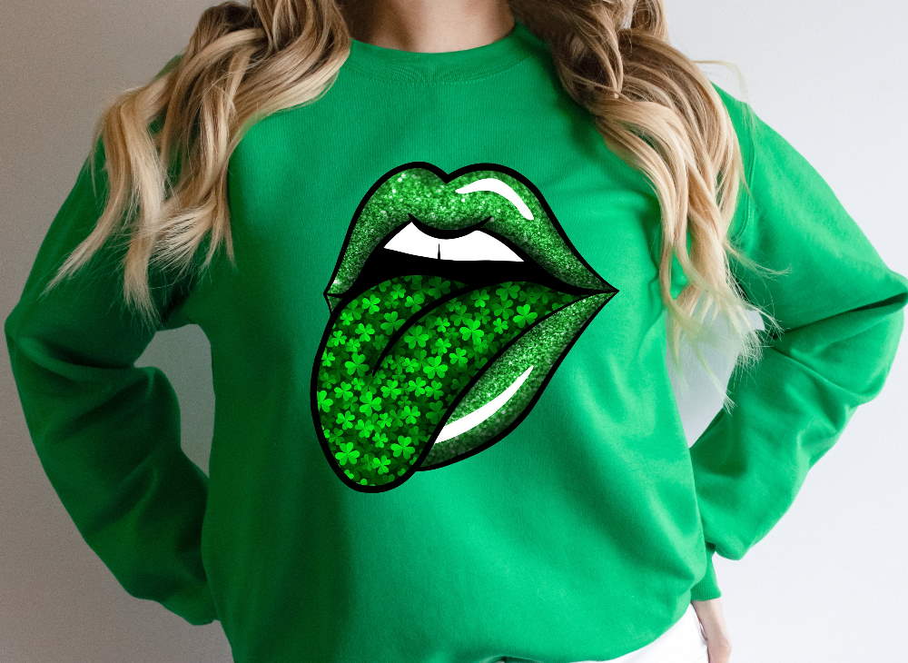 St Patrick’s Day Lips Sweatshirt, Drinking Shirt Shenanigans Irish Sweatshirt