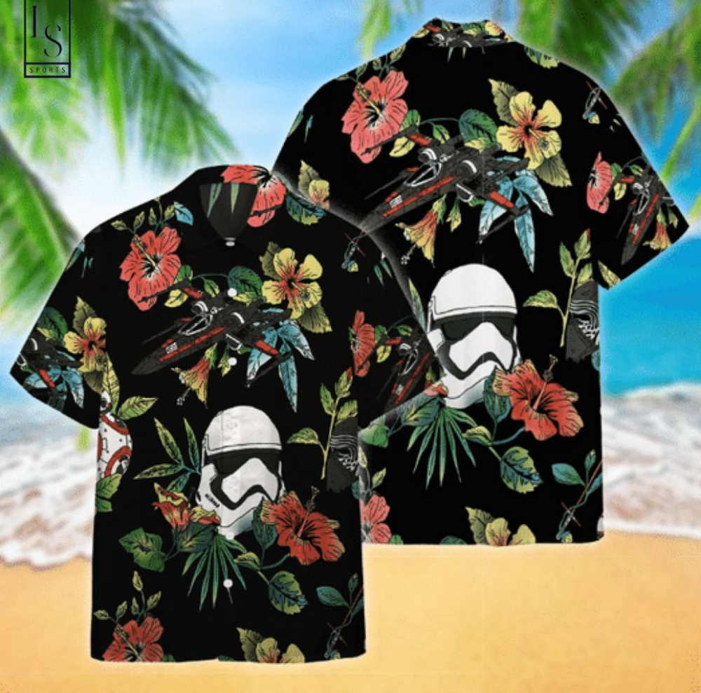 Star Wars Stormtrooper & Spaceship Hibicus Hawaiian Shirt