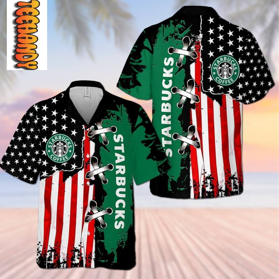 Starbucks Coffee Flag Hawaiian Shirt