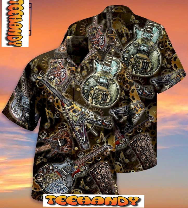 Steam Punk Guitar Hawaiian Shirt