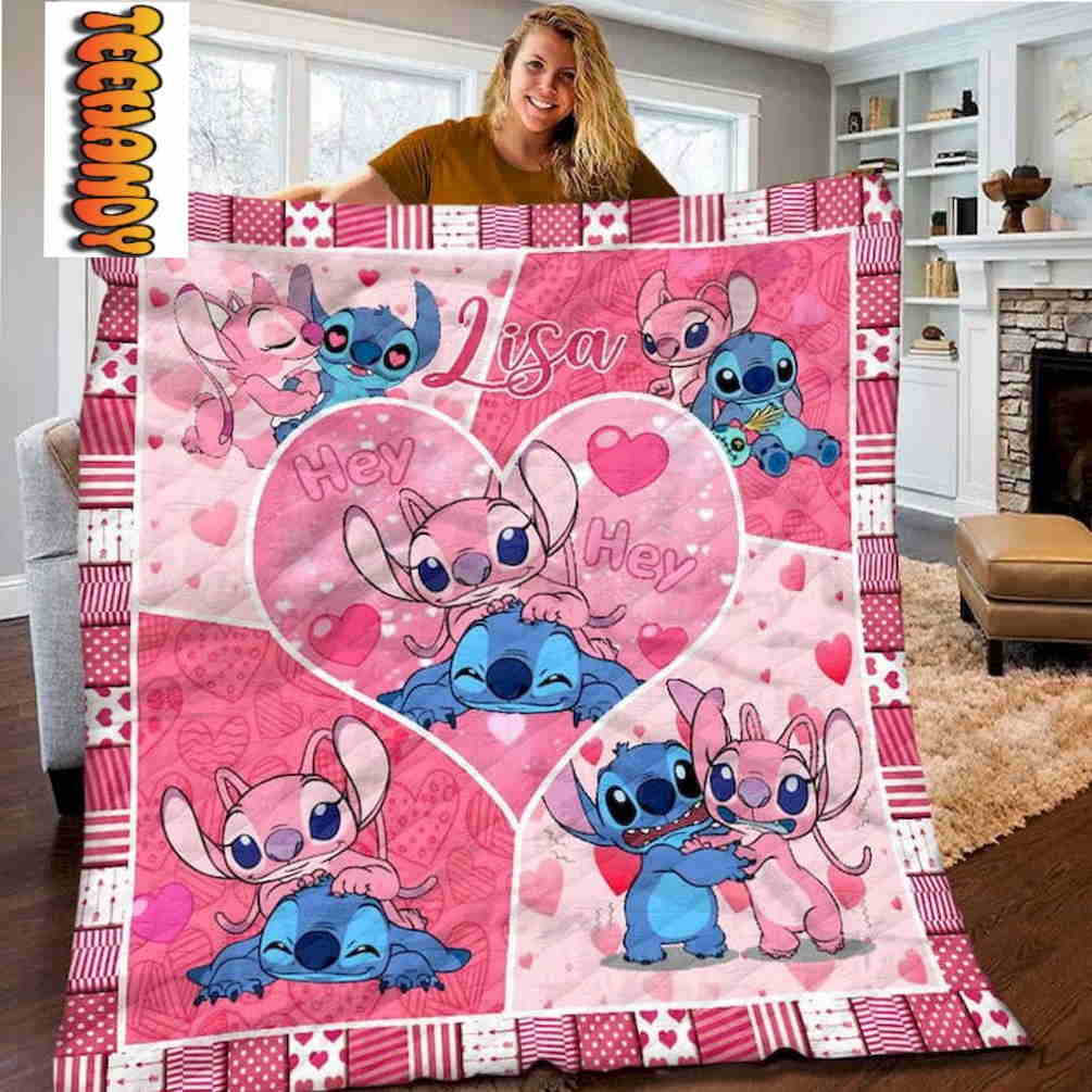 Stitch Fall In Love With Ohana Blanket