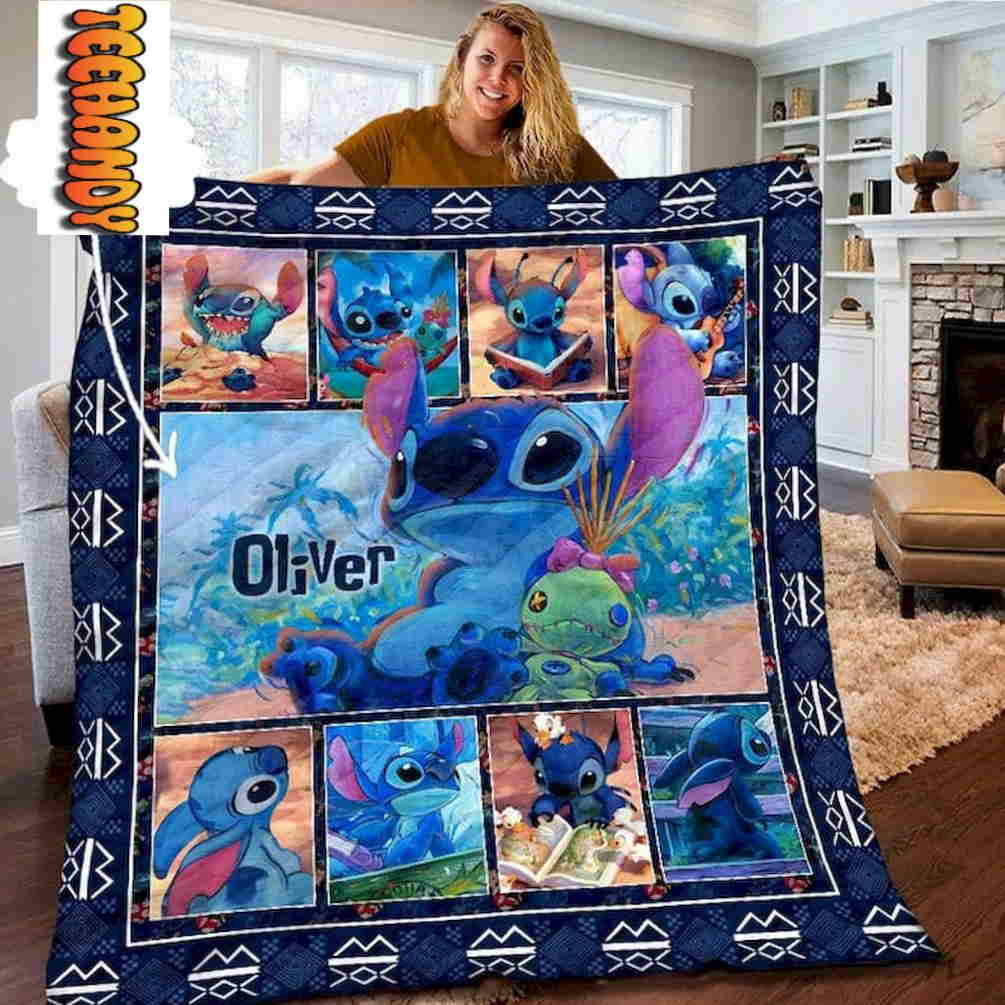 Stitch with Friend Custom Name Blanket