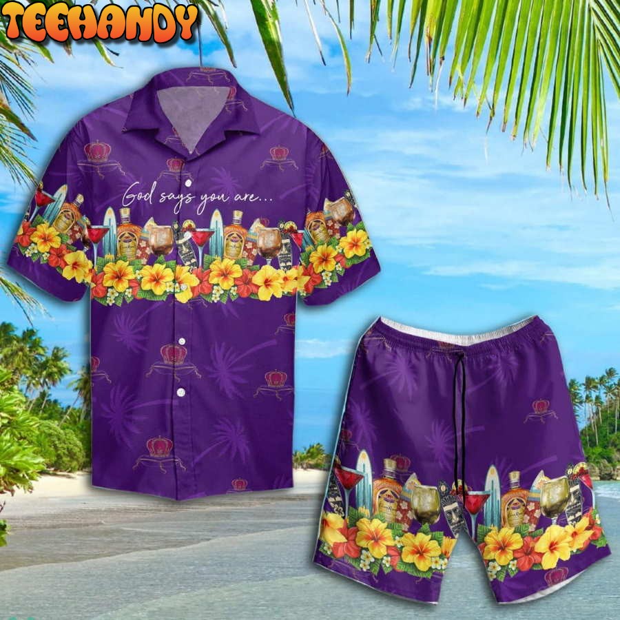 Summer Crown Royal Short Sleeve Hawaiian Shirt And Short