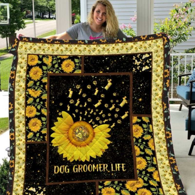 Sunflower Dog Gloomer Life 3D Customized Quilt Blanket