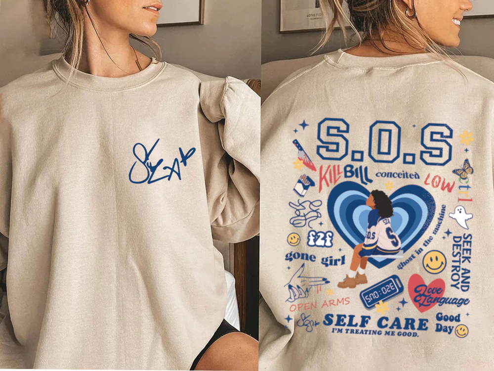 SZA SOS Full Tracklist Sweatshirt, Vintage SZA Sweatshirt