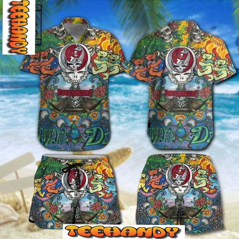 Tampa Bay Buccaneers Grateful Dead NFL Hawaii Shirt And Shorts