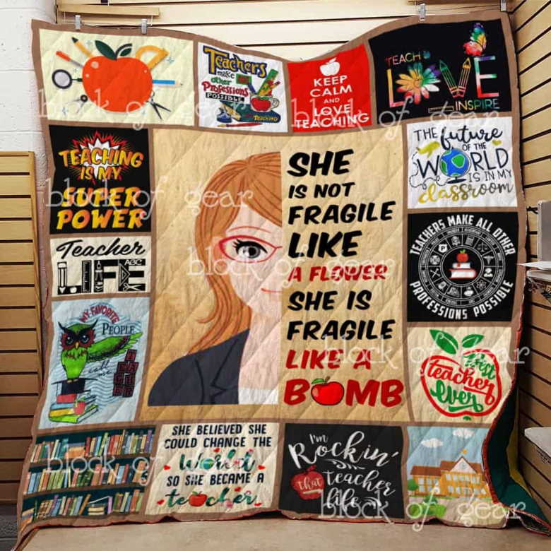 Teacher Life 3D Quilt Blanket