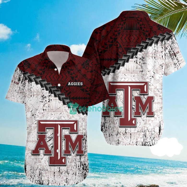 Texas A&M Aggies NCAA Grunge Polynesian Tattoo Hawaiian Shirt