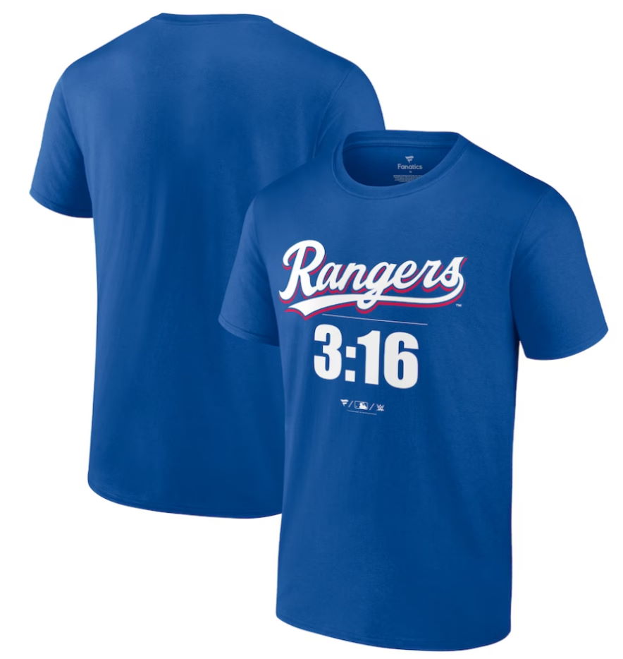 Texas Rangers Stone Cold Steve Austin Blue 3:16 T-Shirt