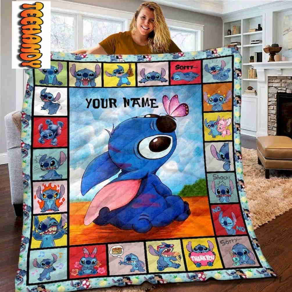 Thank You Lilo and Stitch Custom Name Blanket