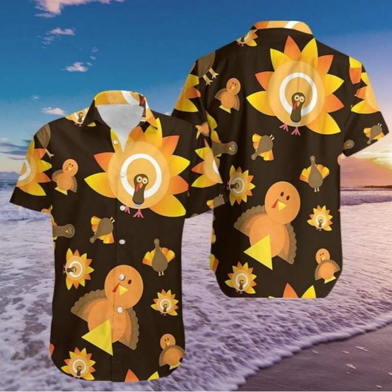 Thanksgiving Turkey Sun Hawaiian Shirt