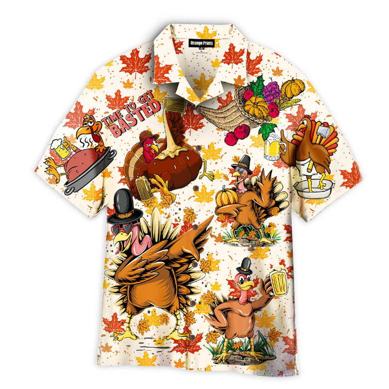 Thanksgiving Turkey Time To Get Basted Funny Beer Hawaiian Shirt