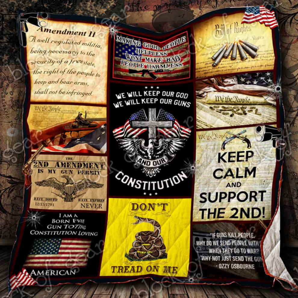 The 2Nd Amendment 3D Quilt Blanket