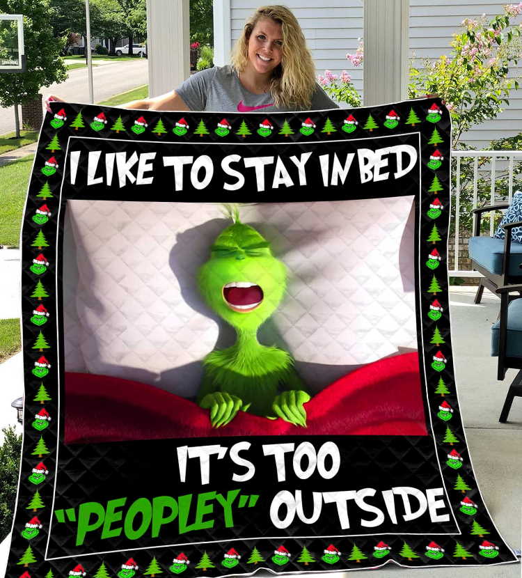 The Grinchlike To Stay In Bed H89  3D Quilt Blanket