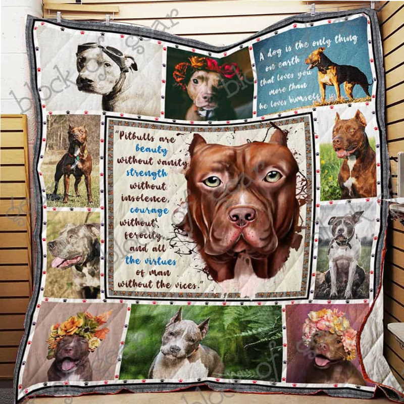 The Heart And Soul Of Pitbull 3D Quilt Blanket