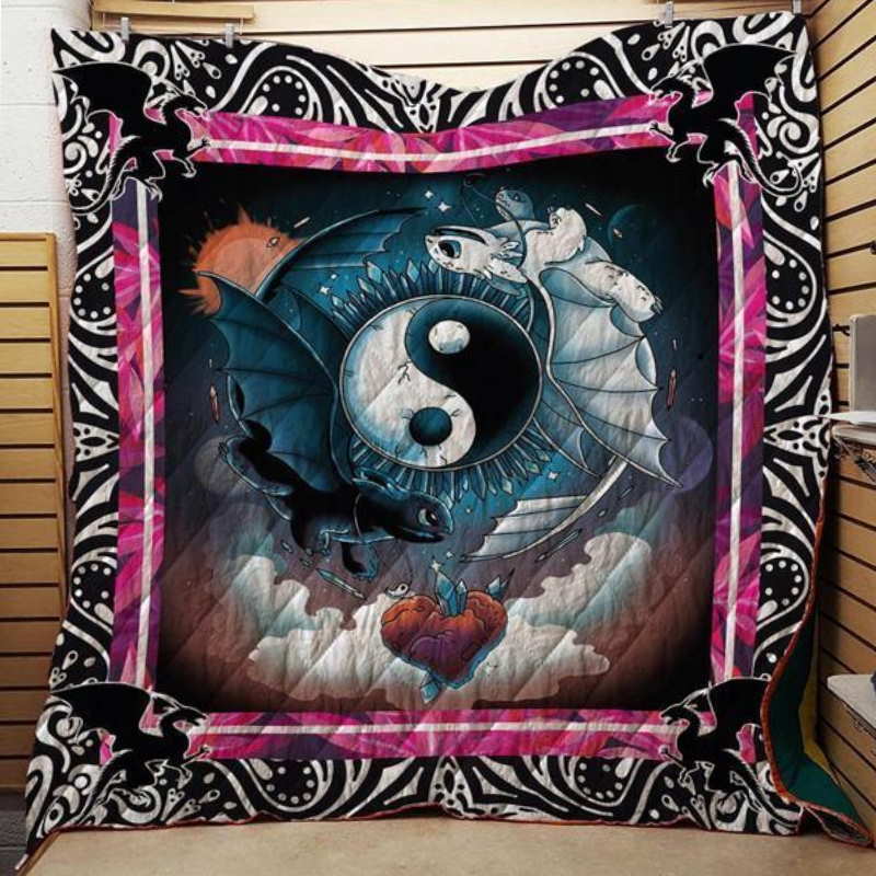 The Night Fury Yin Yang How To Train Your Dragon 3D Customize Quilt Blanket