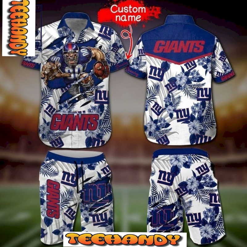 This is New York Giants Mascot Hawaiian Shirt and Short