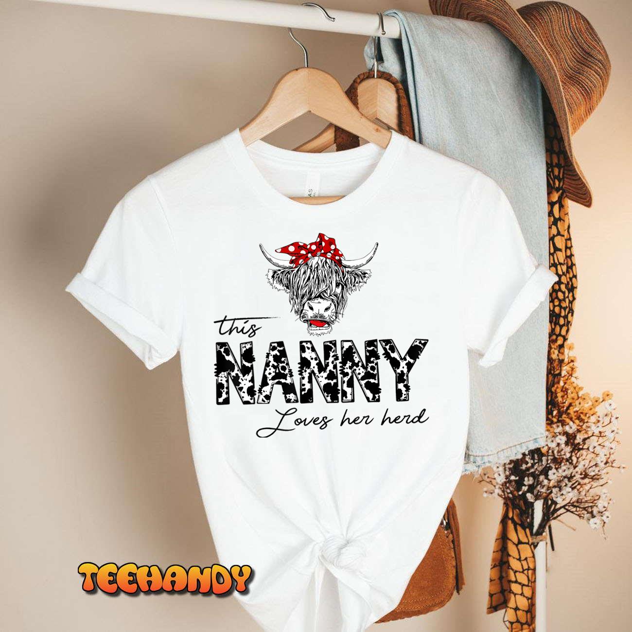 This Nanny Loves Her Herd Cowgirl Mother’s Day Boys Girls T-Shirt