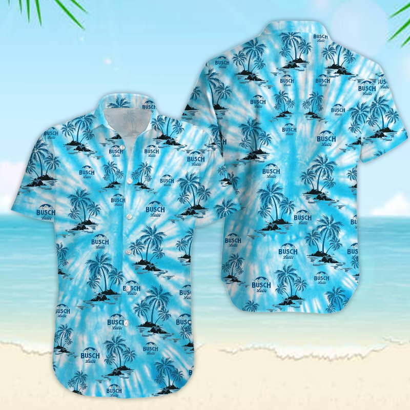 Tie Dye Light Bud Beer Beer Busch Light Latte Hawaiian Shirt